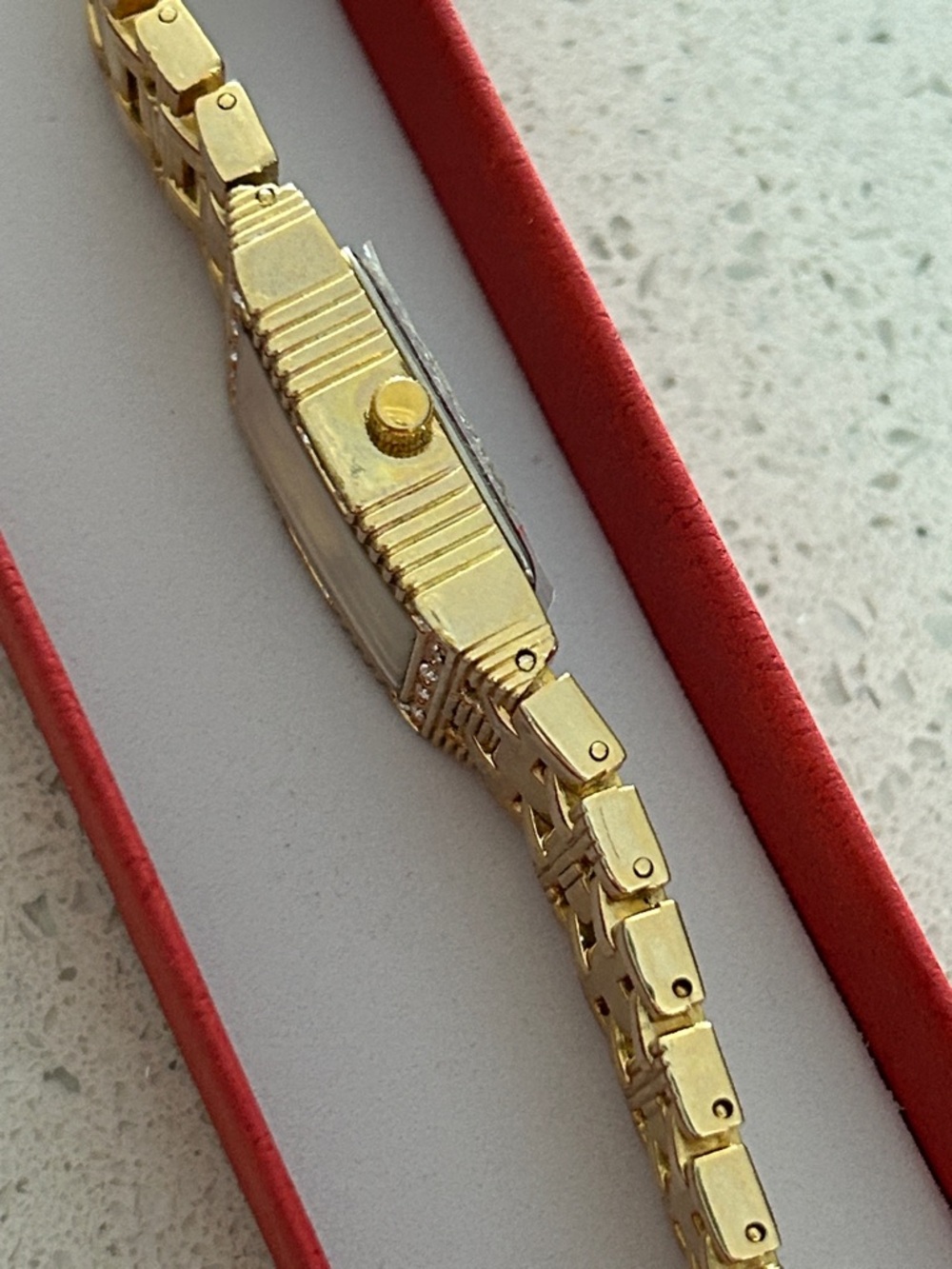 Elegant Gold-Tone Gianni Ricci Watch | Crystal Bezel - Picture 6 of 8